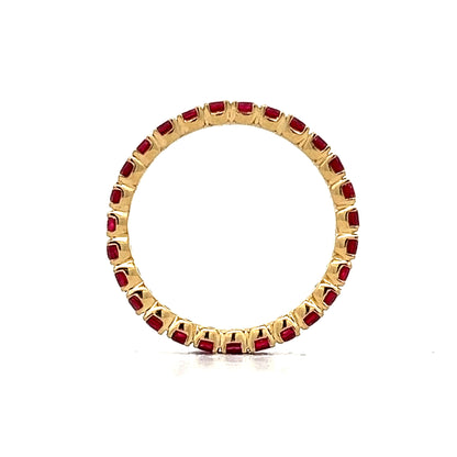 .81 Round Ruby Eternity Stacking Band in 14k Yellow Gold