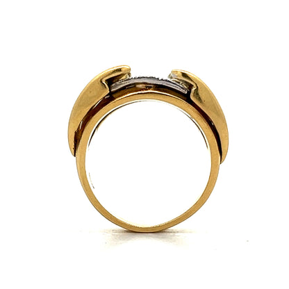 .38 Organic Textured Cocktail Ring in 18k Yellow & White Gold