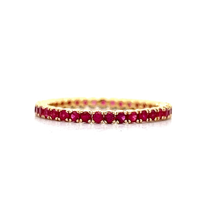 .68 Ruby Eternity Stacking Band in 18k Yellow Gold