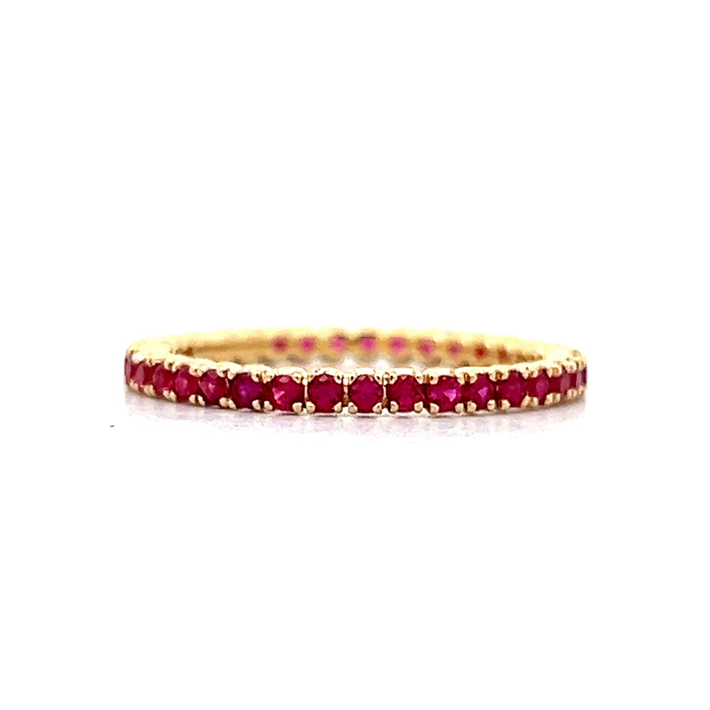 .68 Ruby Eternity Stacking Band in 18k Yellow Gold