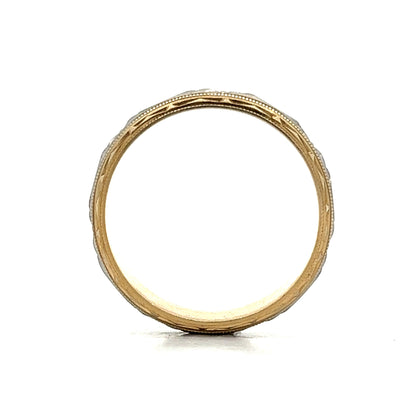 Vintage Retro Fancy Men's Wedding Band in 14k