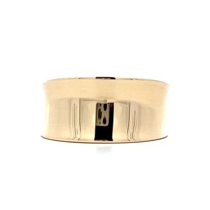 Concave 10mm Right Hand Ring in 14k Yellow Gold