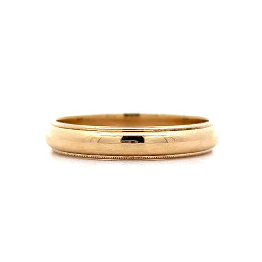 Vintage 1960's Mens Milgrain Band in 14k Yellow Gold