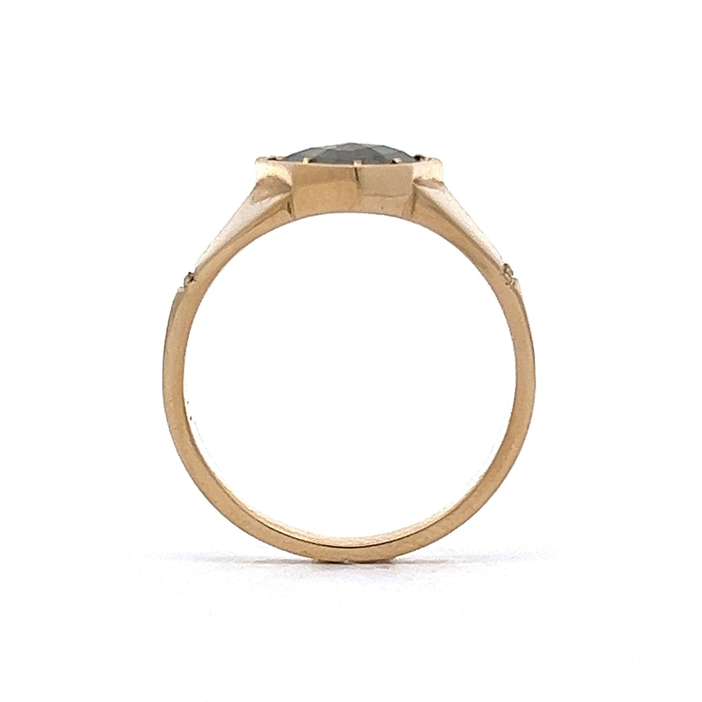 1.06 Grey Shield Cut Diamond Engagement Ring in 14k Yellow Gold