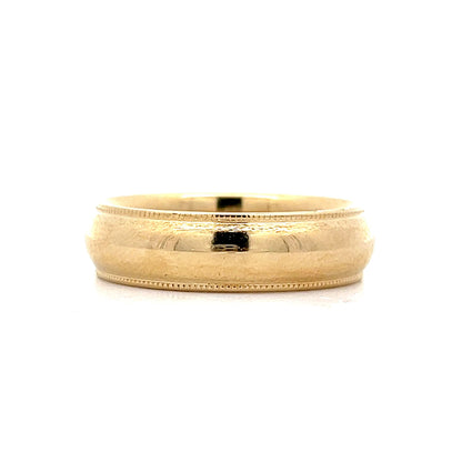 Vintage Mid-Century 6mm Milgrain Wedding Band in 14k