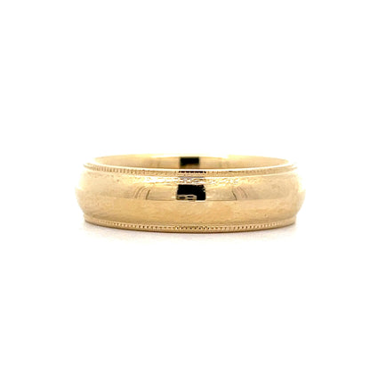 Vintage Mid-Century 6mm Milgrain Wedding Band in 14k