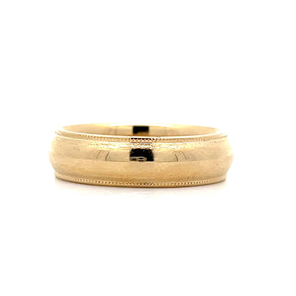 Vintage Mid-Century 6mm Milgrain Wedding Band in 14k