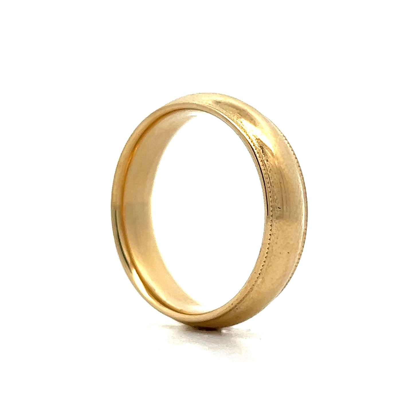 Vintage Mid-Century 6mm Milgrain Wedding Band in 14k