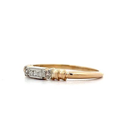 Retro Two-Tone .09 Diamond Wedding Band in 14k