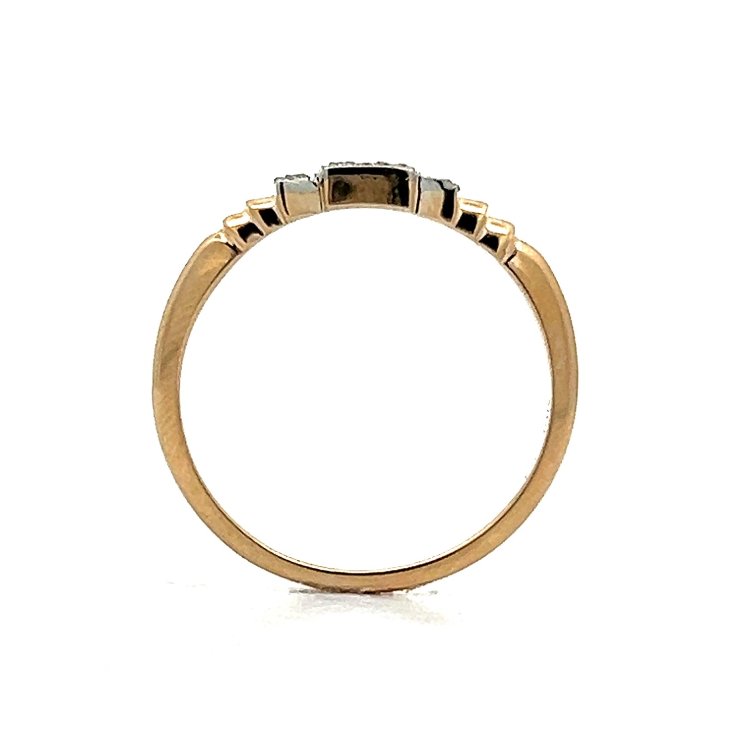 Retro Two-Tone .09 Diamond Wedding Band in 14k