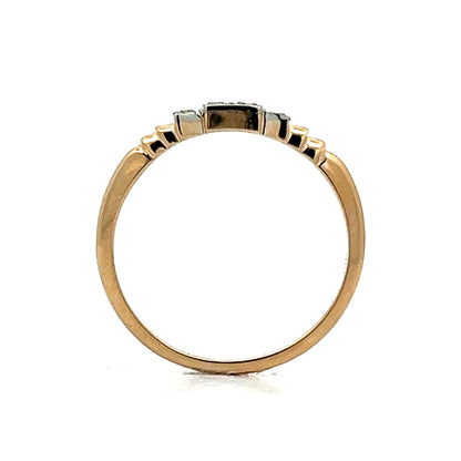 Retro Two-Tone .09 Diamond Wedding Band in 14k