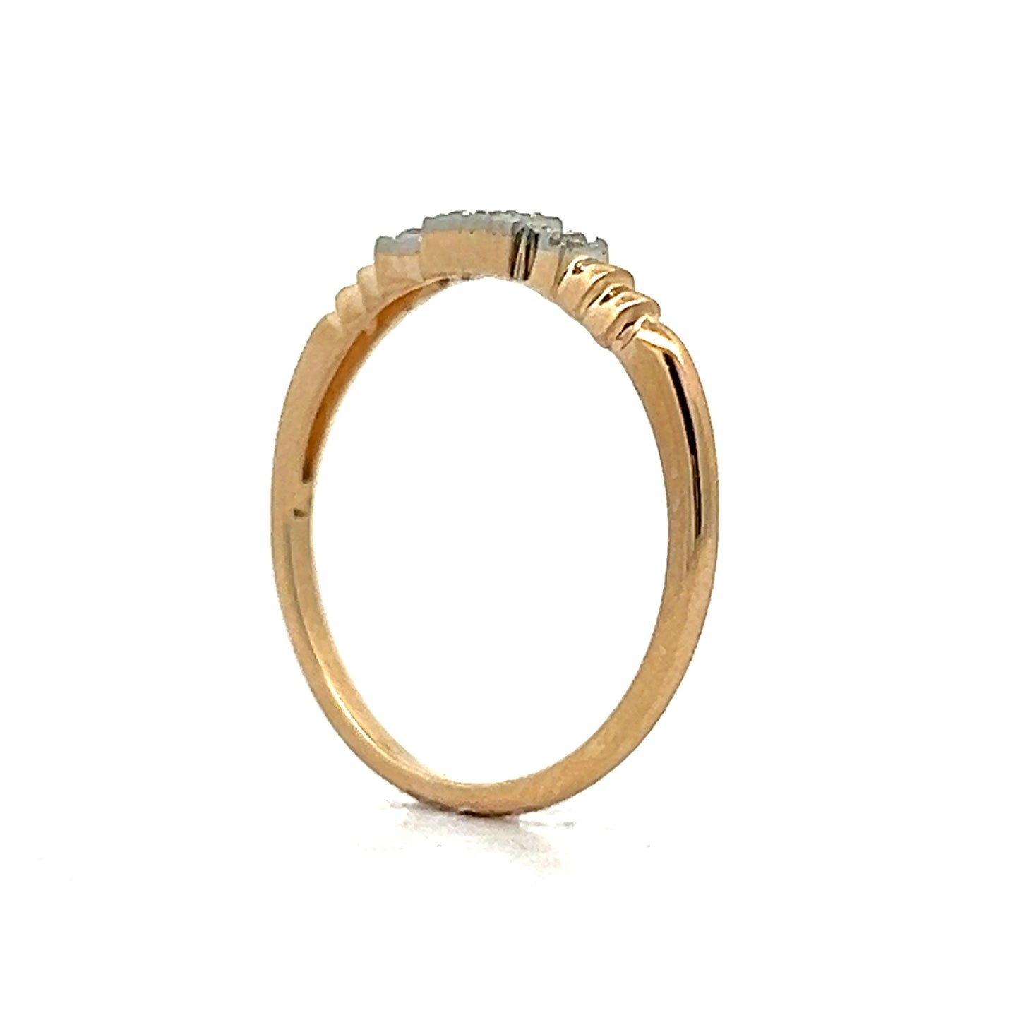 Retro Two-Tone .09 Diamond Wedding Band in 14k