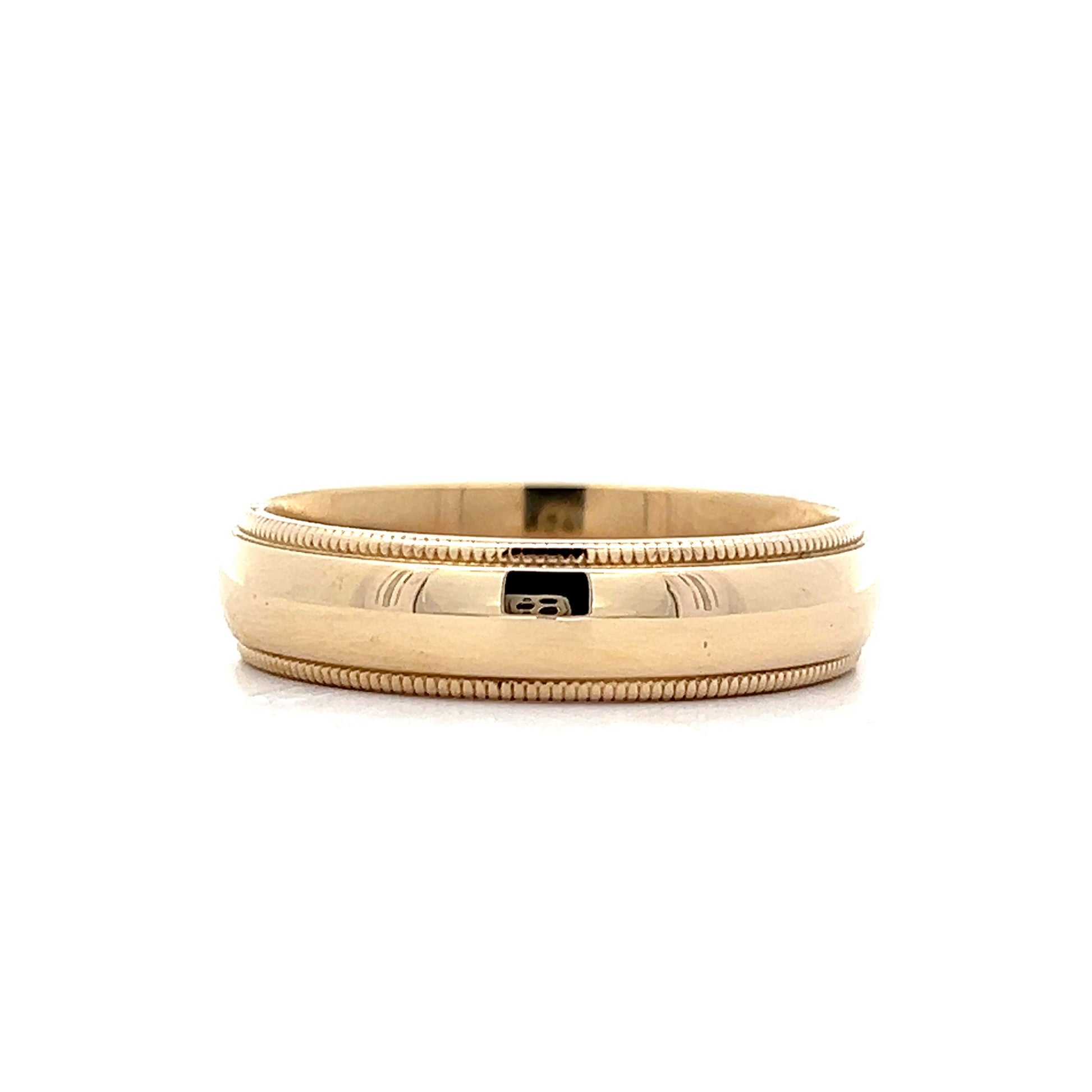 Men's Vintage 1950's Classic Milgrain Wedding Band in 14k