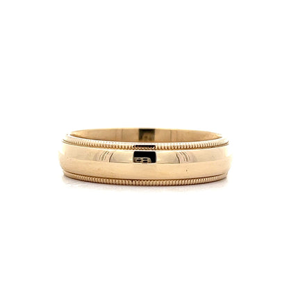 Men's Vintage 1950's Classic Milgrain Wedding Band in 14k