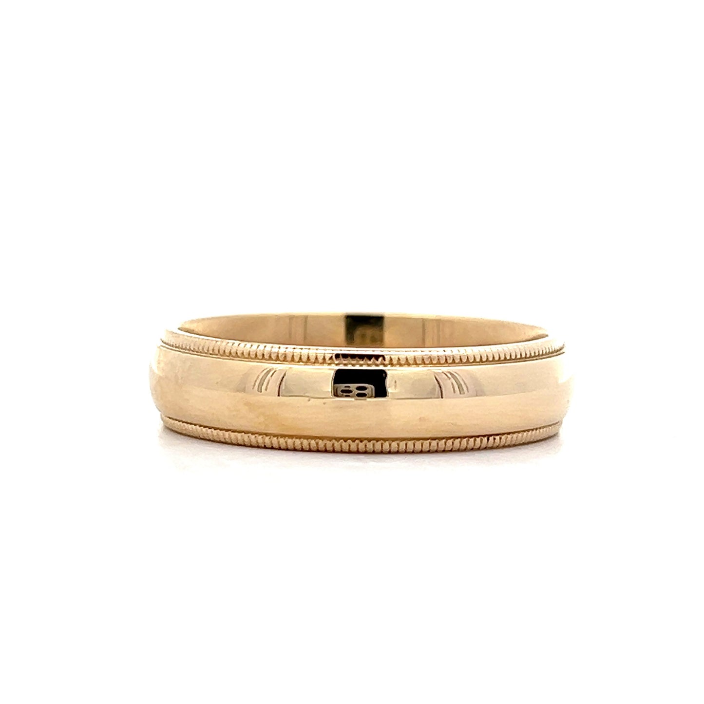 Men's Vintage 1950's Classic Milgrain Wedding Band in 14k