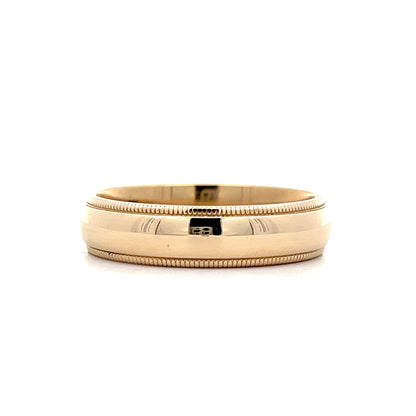 Men's Vintage 1950's Classic Milgrain Wedding Band in 14k