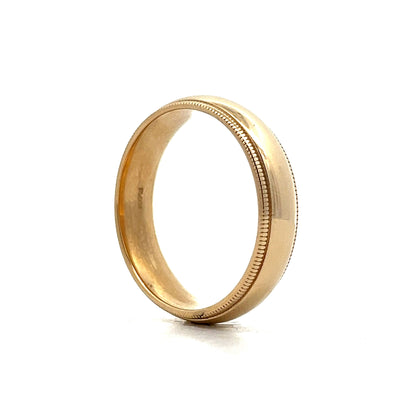 Men's Vintage 1950's Classic Milgrain Wedding Band in 14k