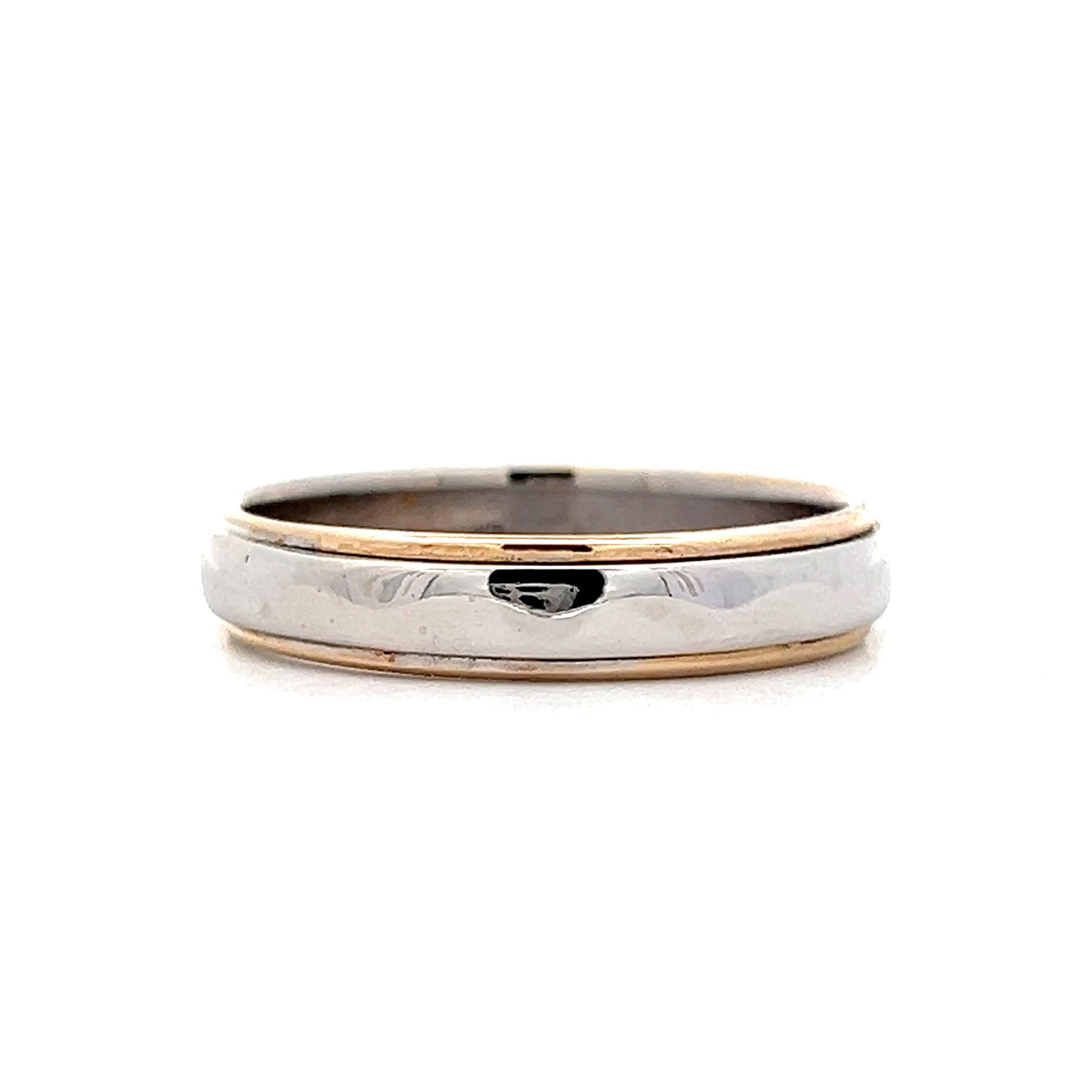 Men's 5mm Wavy Two-Tone Wedding Band in 14k