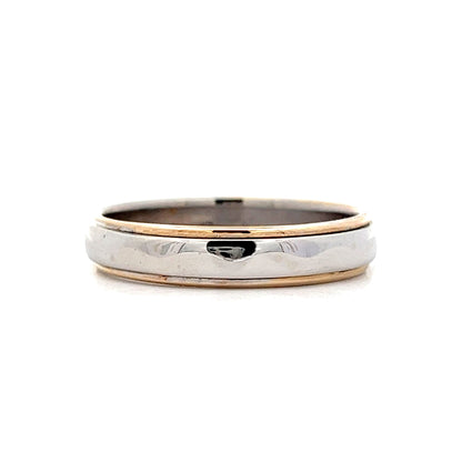 Men's 5mm Wavy Two-Tone Wedding Band in 14k