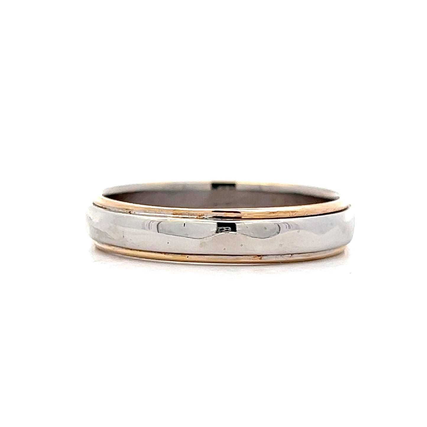 Men's 5mm Wavy Two-Tone Wedding Band in 14k