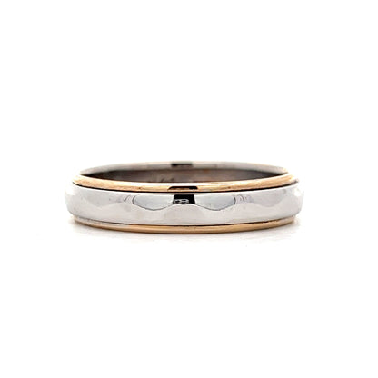 Men's 5mm Wavy Two-Tone Wedding Band in 14k