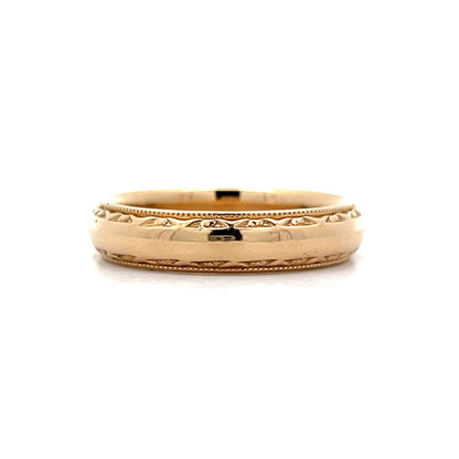 5mm Men's Vintage Mid-Century Wedding Band in 14k