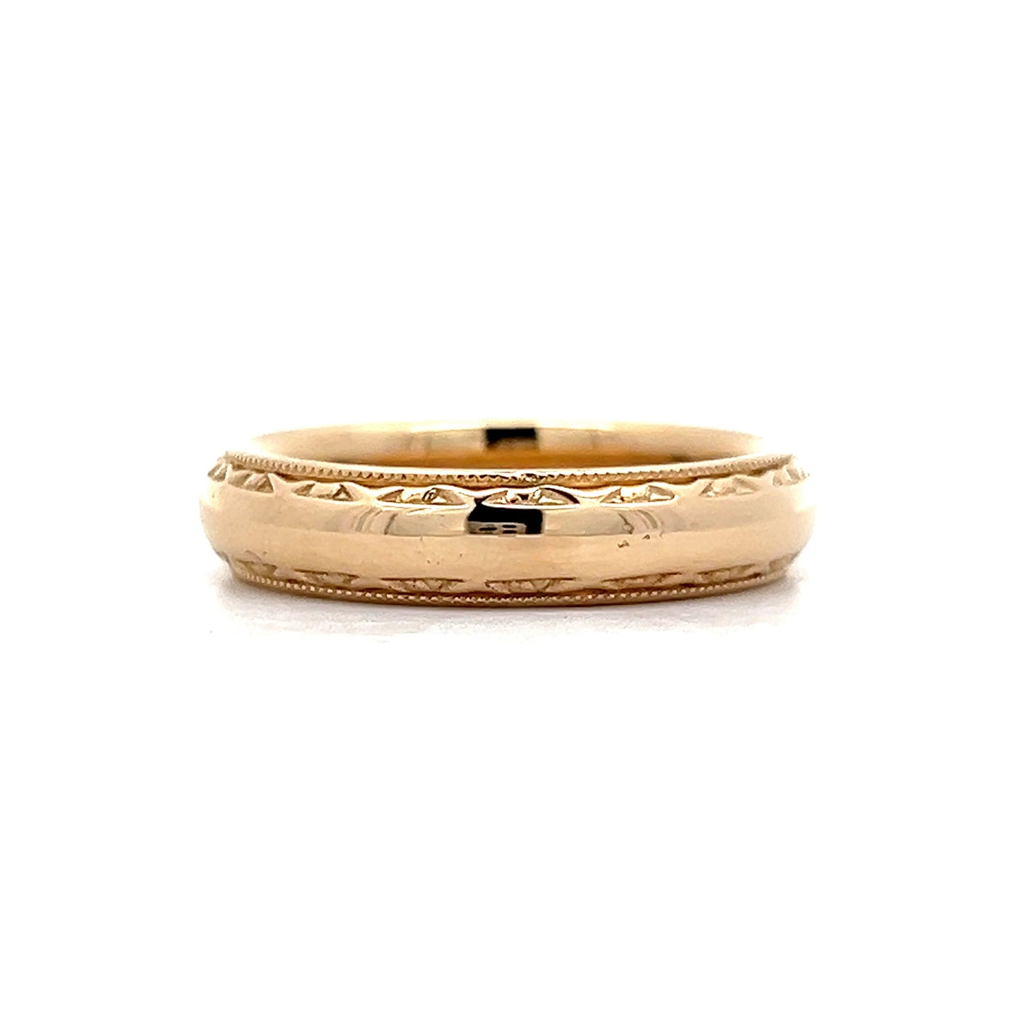 5mm Men's Vintage Mid-Century Wedding Band in 14k