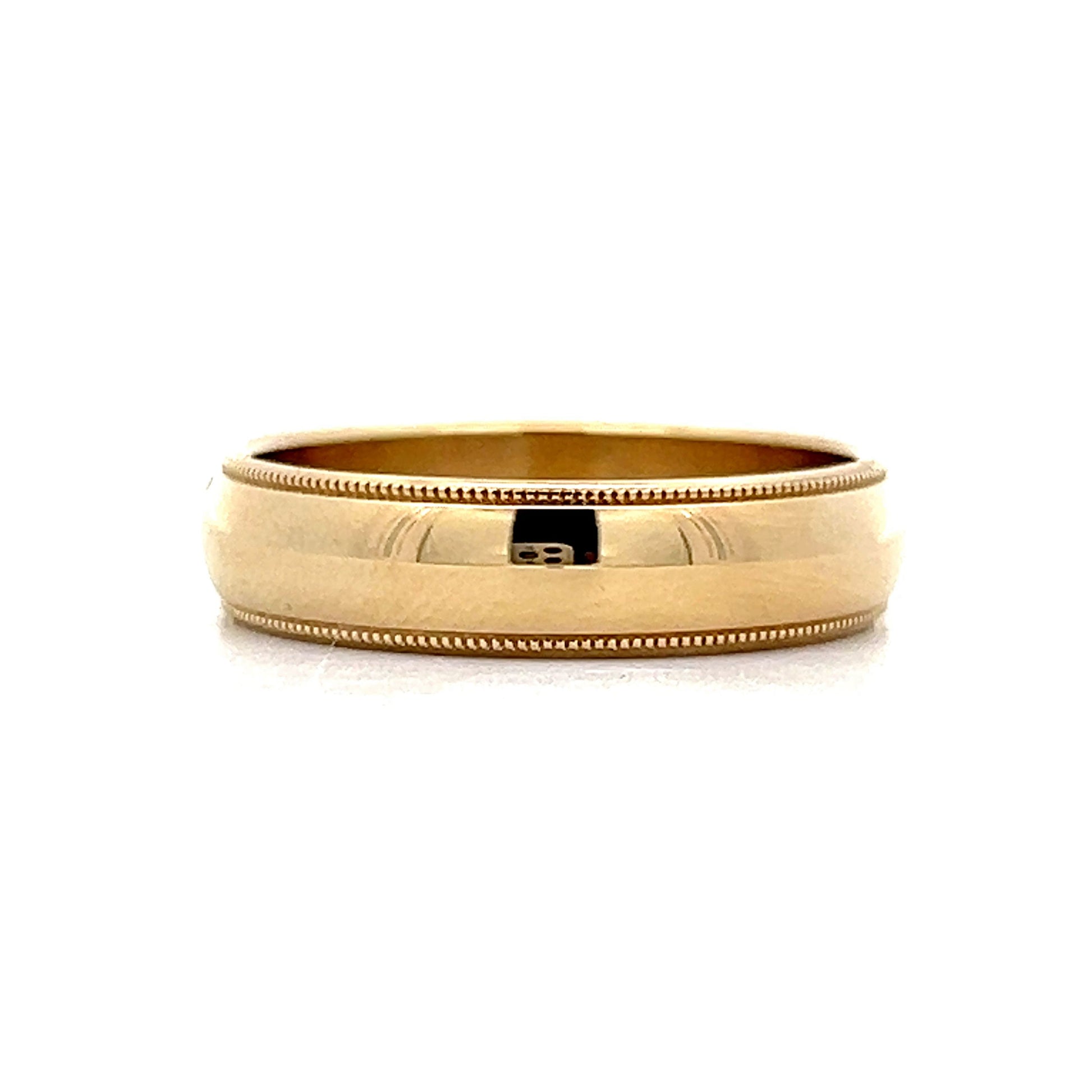 Classic 1960's Mens Milgrain Wedding Band in 14k