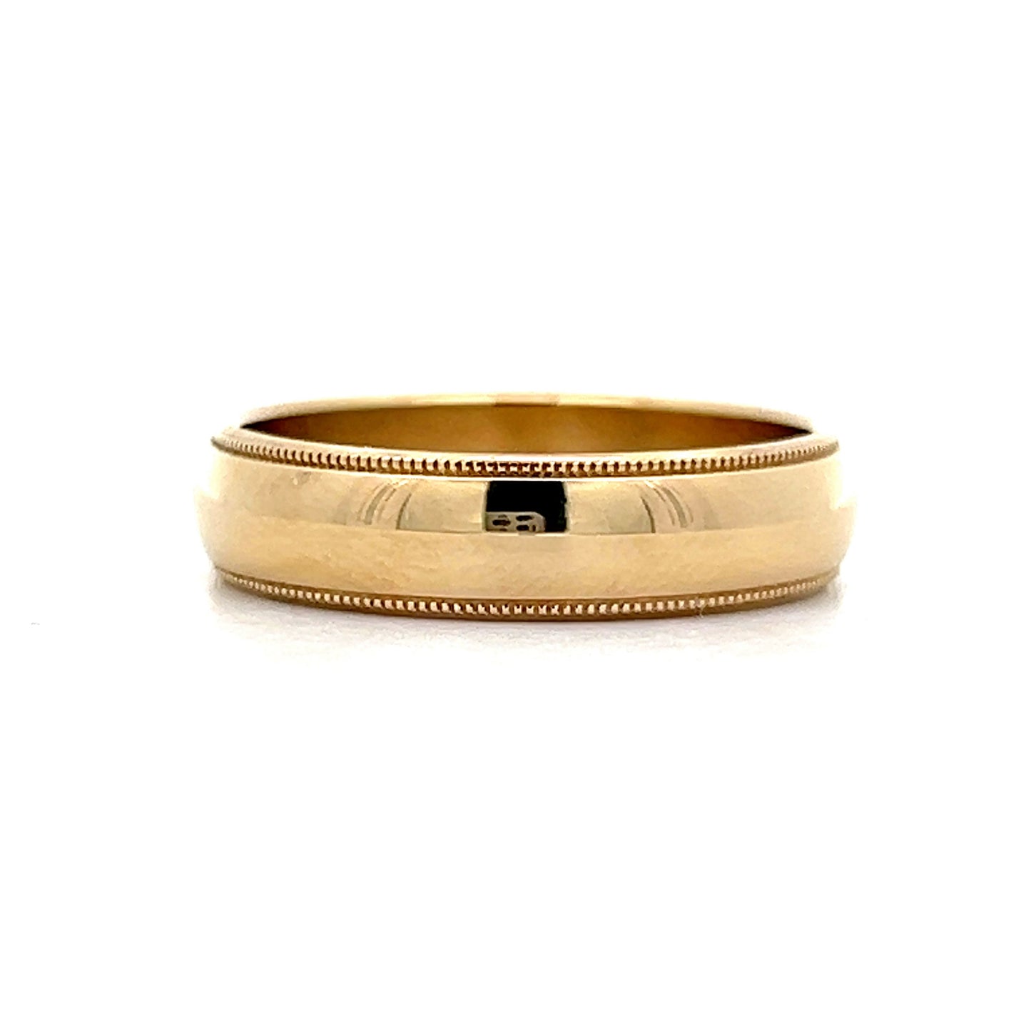 Classic 1960's Mens Milgrain Wedding Band in 14k