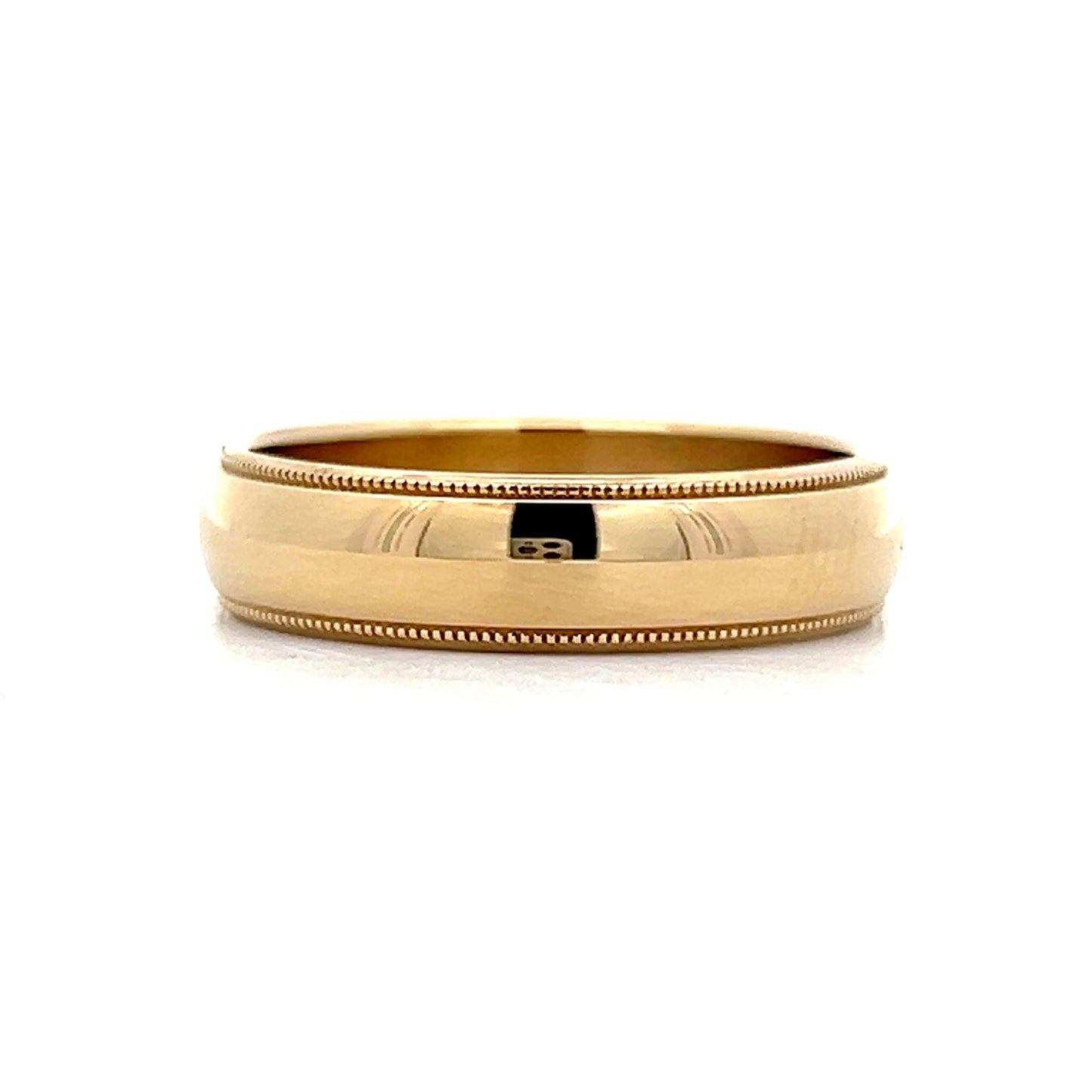 Classic 1960's Mens Milgrain Wedding Band in 14k