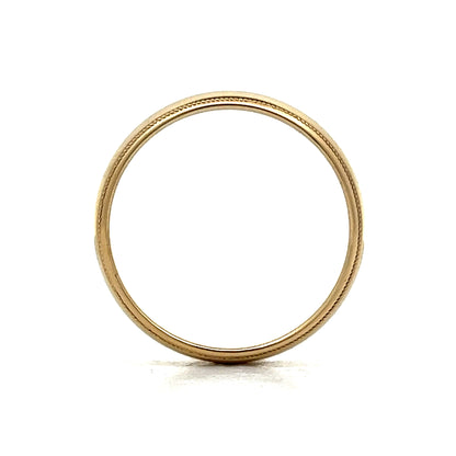 Classic 1960's Mens Milgrain Wedding Band in 14k