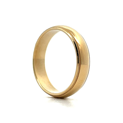 Classic 1960's Mens Milgrain Wedding Band in 14k