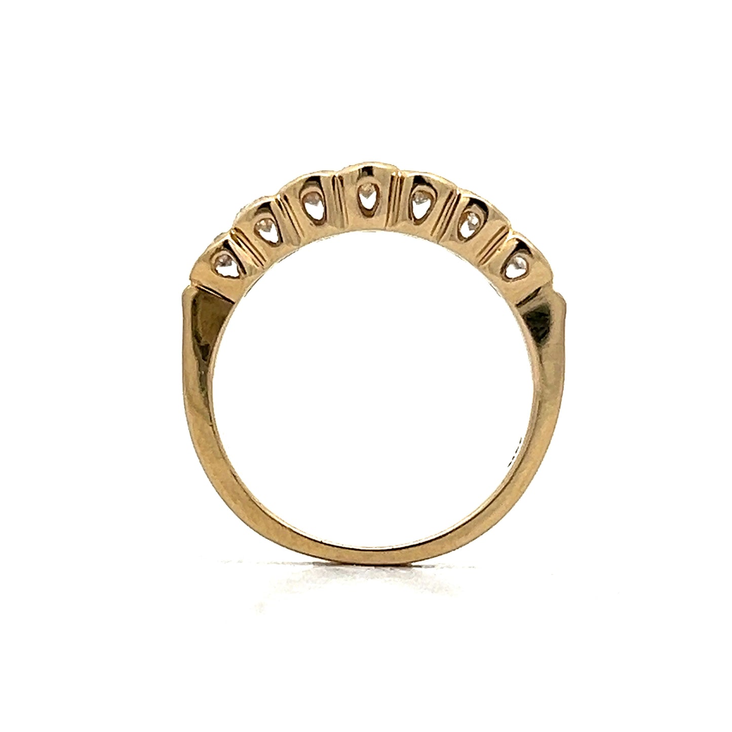 .91 Bezel Set Diamond Wedding Band in 14k Yellow Gold