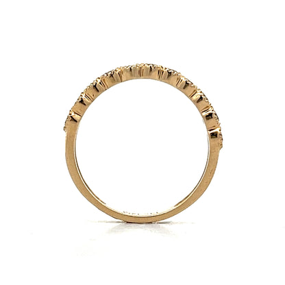 .33 Bezel Diamond Milgrain Wedding Band in Yellow Gold