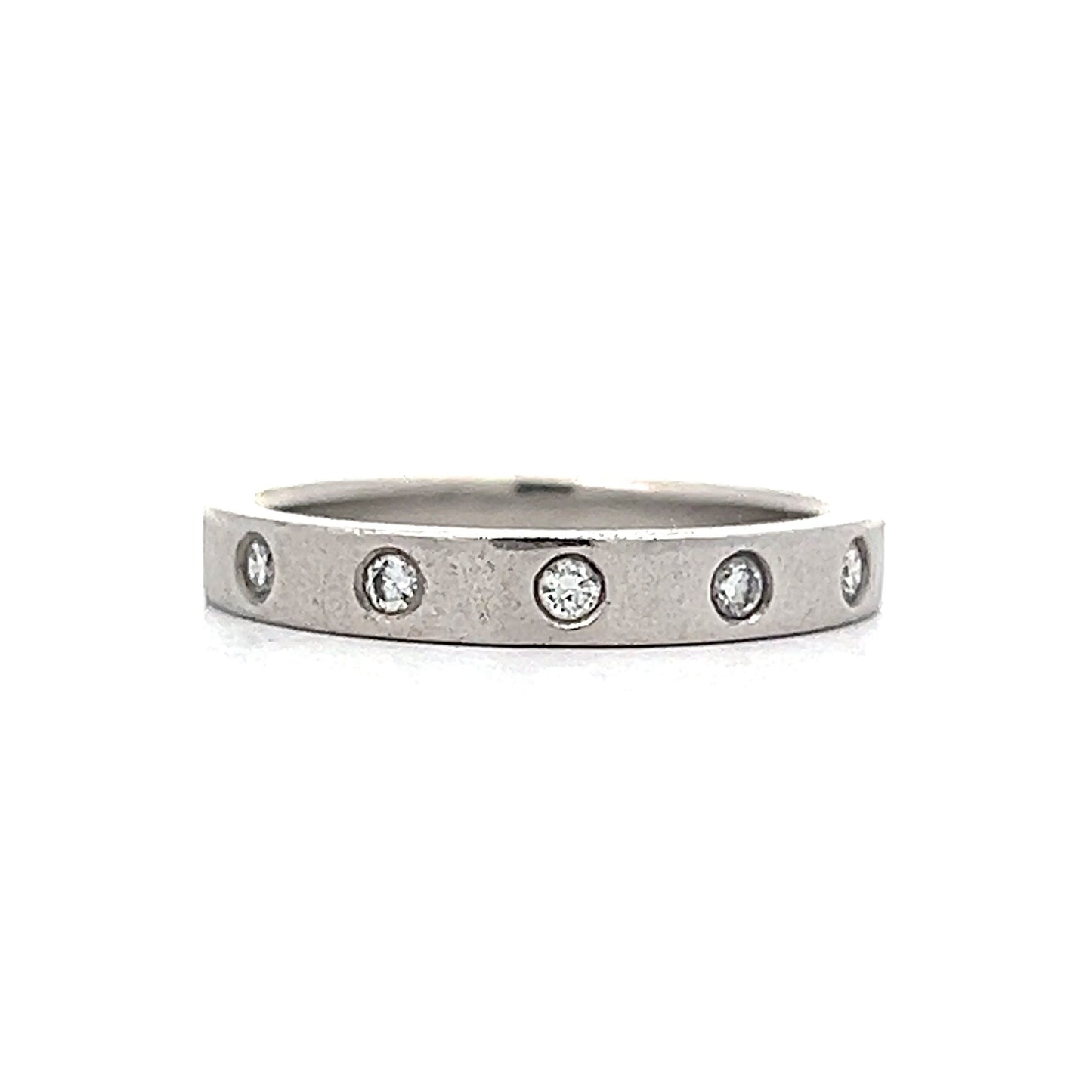 .10 Flush Set Diamond Wedding Band in Platinum