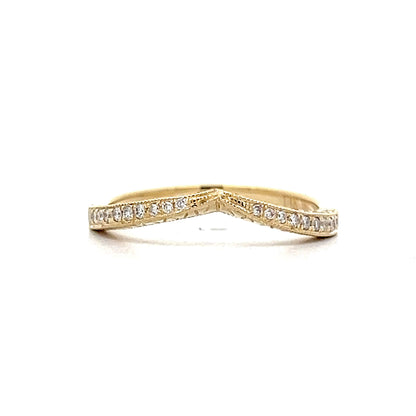 .23 Contour Engraved Diamond Wedding Band in 14k