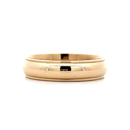 Vintage Men's Milgrain Wedding Band in 14k Yellow Gold