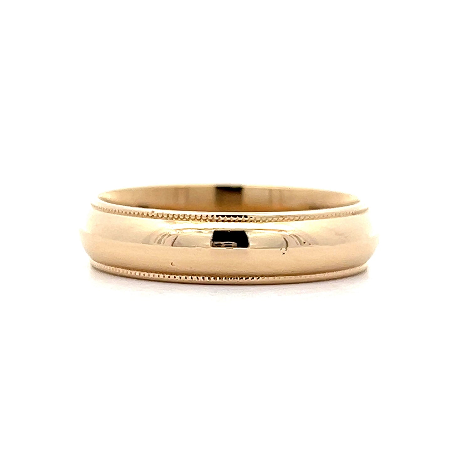 Vintage Men's Milgrain Wedding Band in 14k Yellow Gold