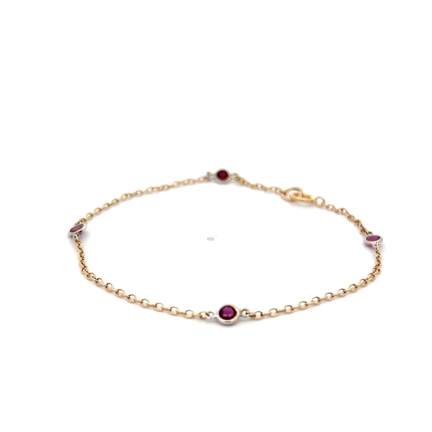 Two-Tone Ruby Bracelet in 14k Yellow & White Gold