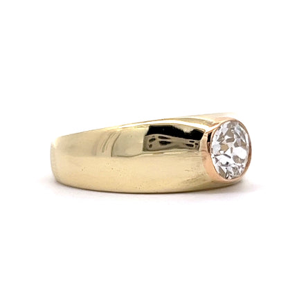 .88 Art Deco European Diamond Engagement Ring in 14k Yellow Gold