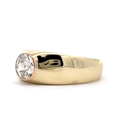 .88 Art Deco European Diamond Engagement Ring in 14k Yellow Gold