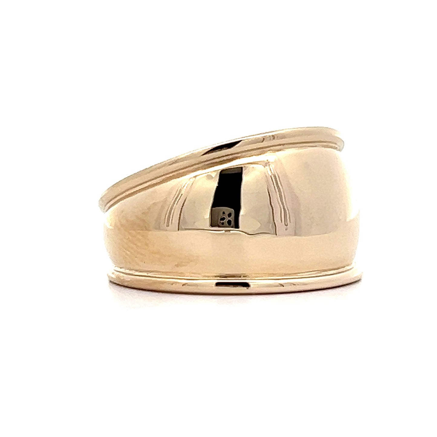 Rounded Wide Right Hand Ring in 14k Yellow Gold