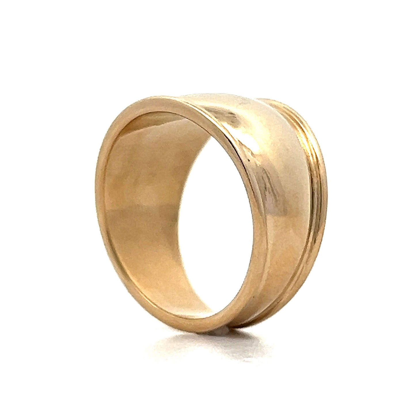 Rounded Wide Right Hand Ring in 14k Yellow Gold