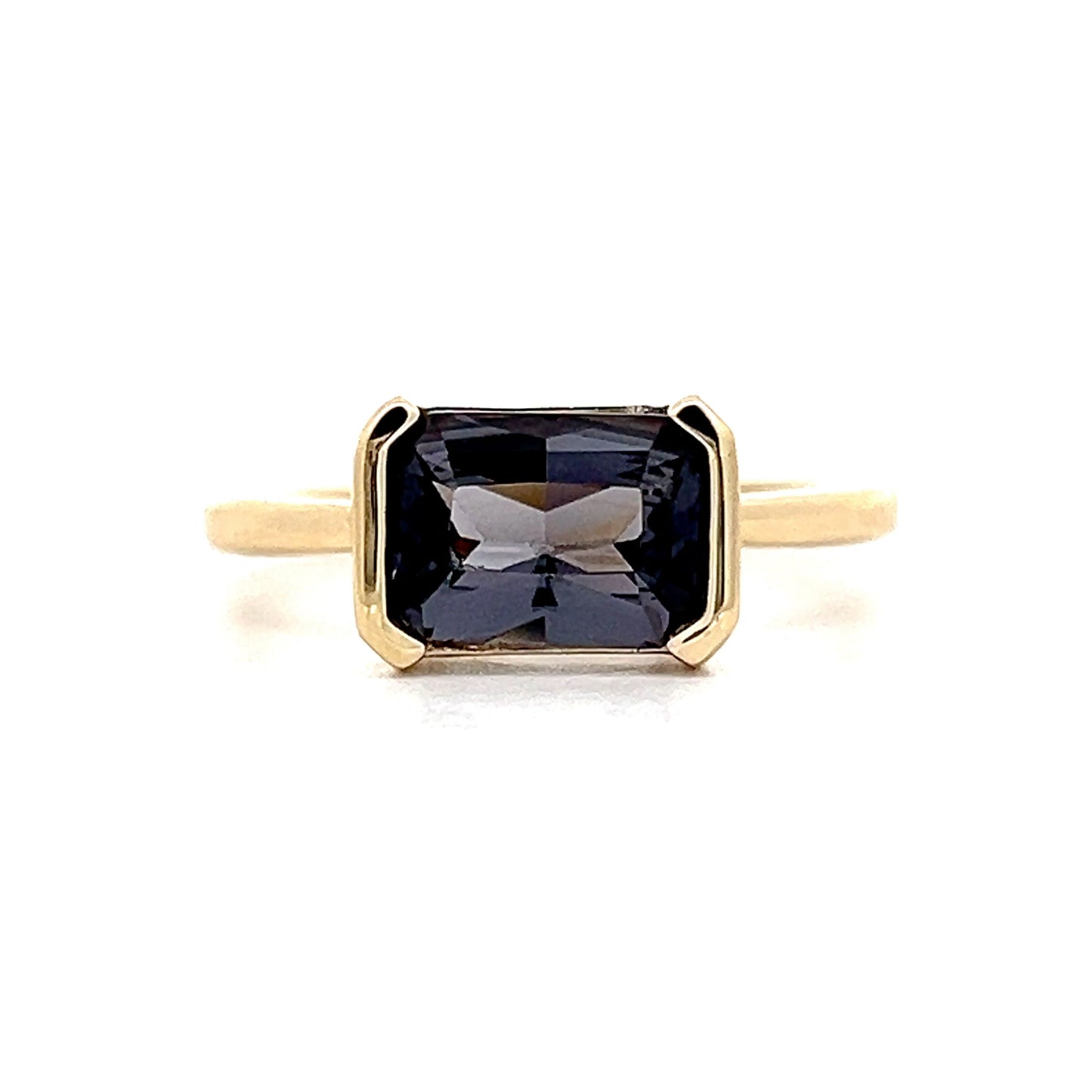 1.90 Emerald Cut Spinel Engagement Ring in Yellow Gold