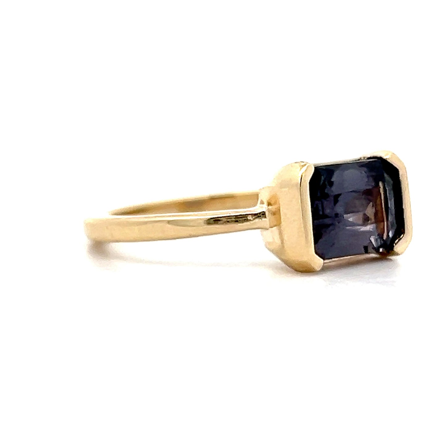 1.90 Emerald Cut Spinel Engagement Ring in Yellow Gold