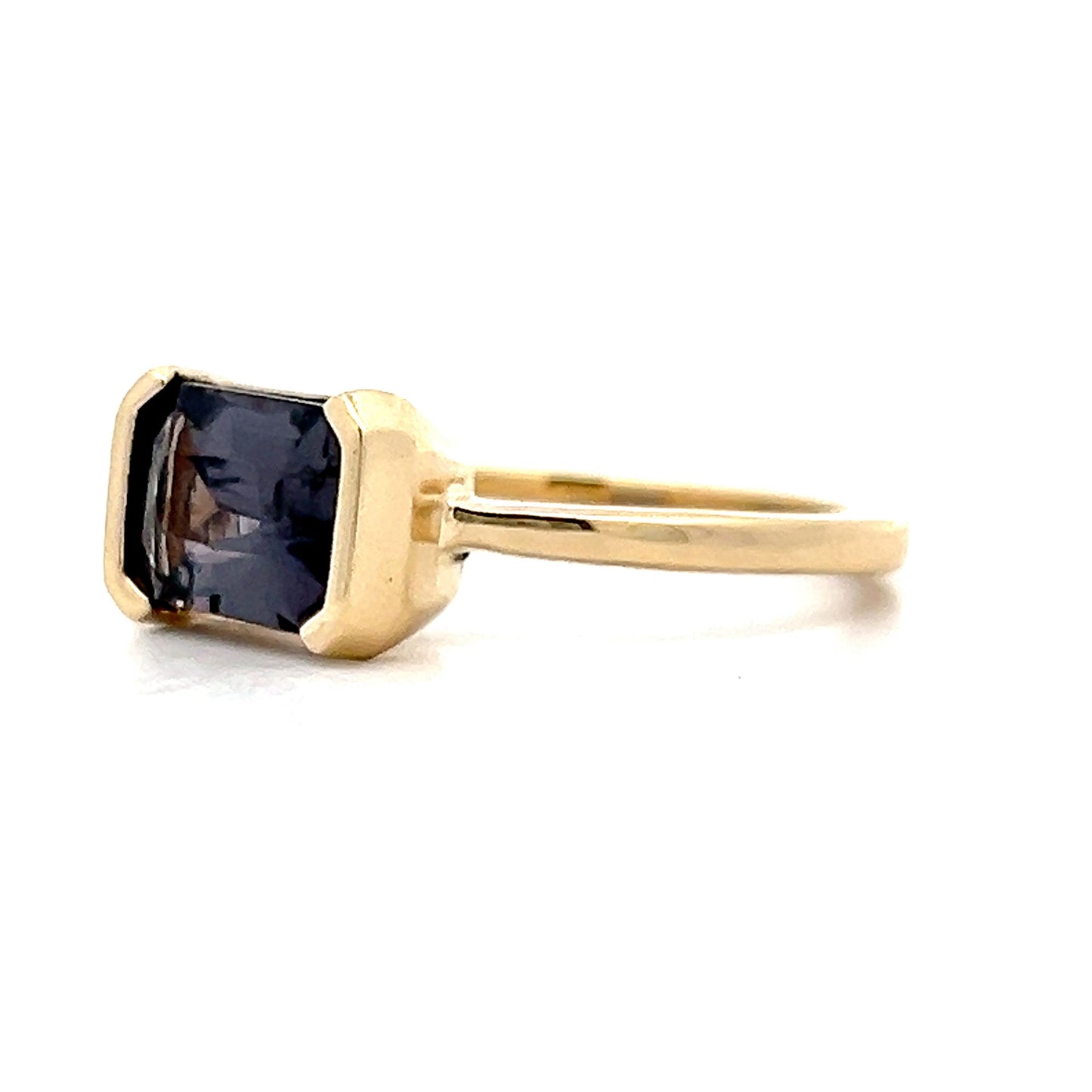 1.90 Emerald Cut Spinel Engagement Ring in Yellow Gold