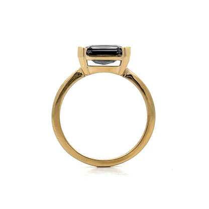 1.90 Emerald Cut Spinel Engagement Ring in Yellow Gold