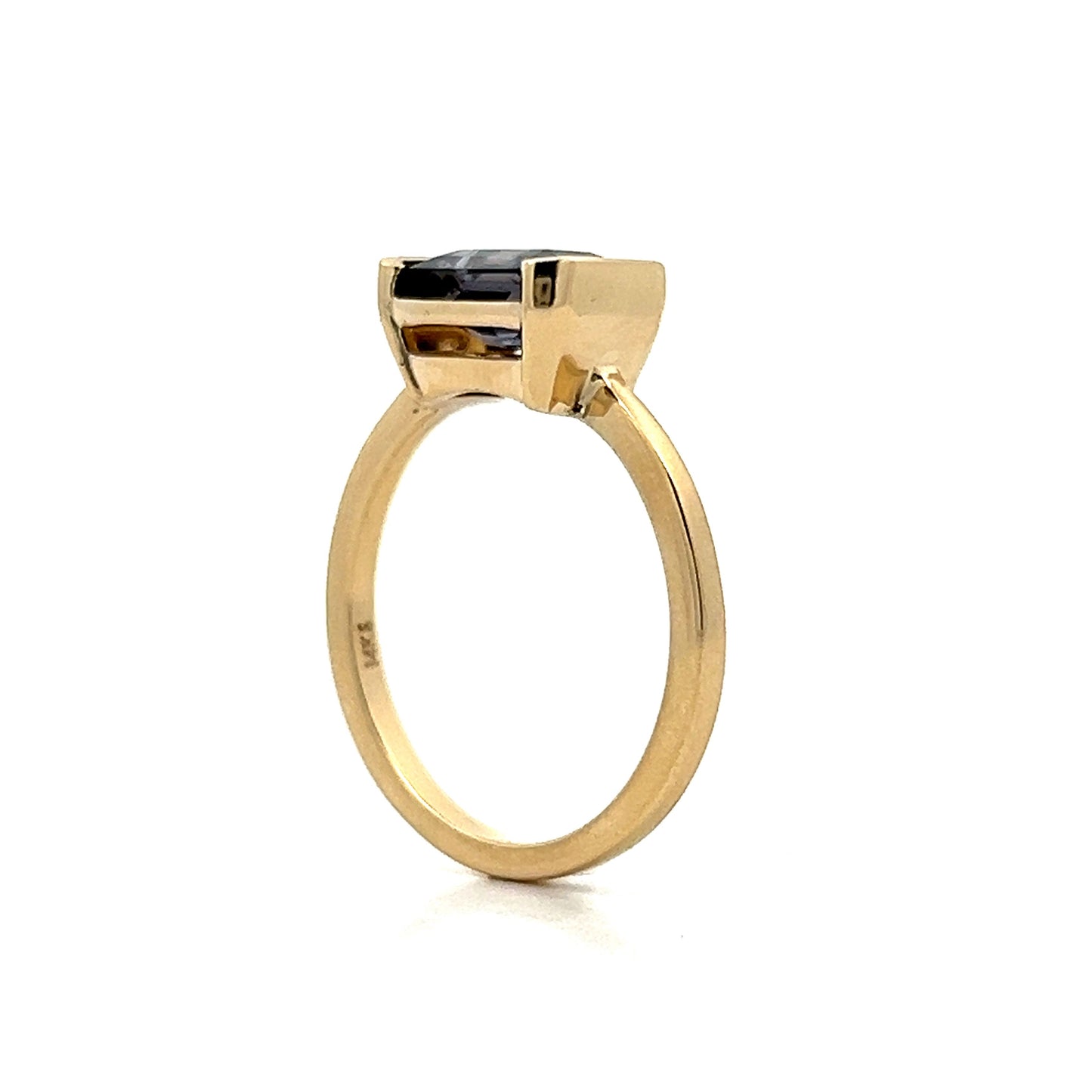 1.90 Emerald Cut Spinel Engagement Ring in Yellow Gold