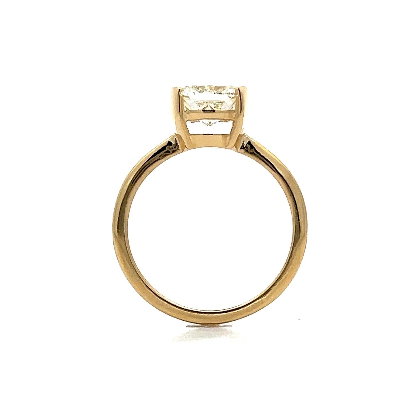 1.50 Cushion Half Bezel Engagement Ring in Yellow Gold