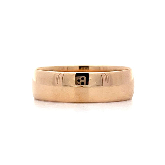 Antique Victorian Wide Wedding Band in 14k Yellow Gold